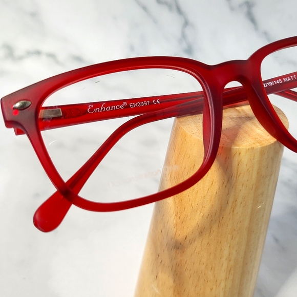NEW Rx'able Eyeglass Frame, Matte RED glasses, full rim lightweight 52-19-145 - Picture 3 of 7